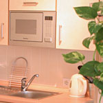 Blick auf die Küchenzeile